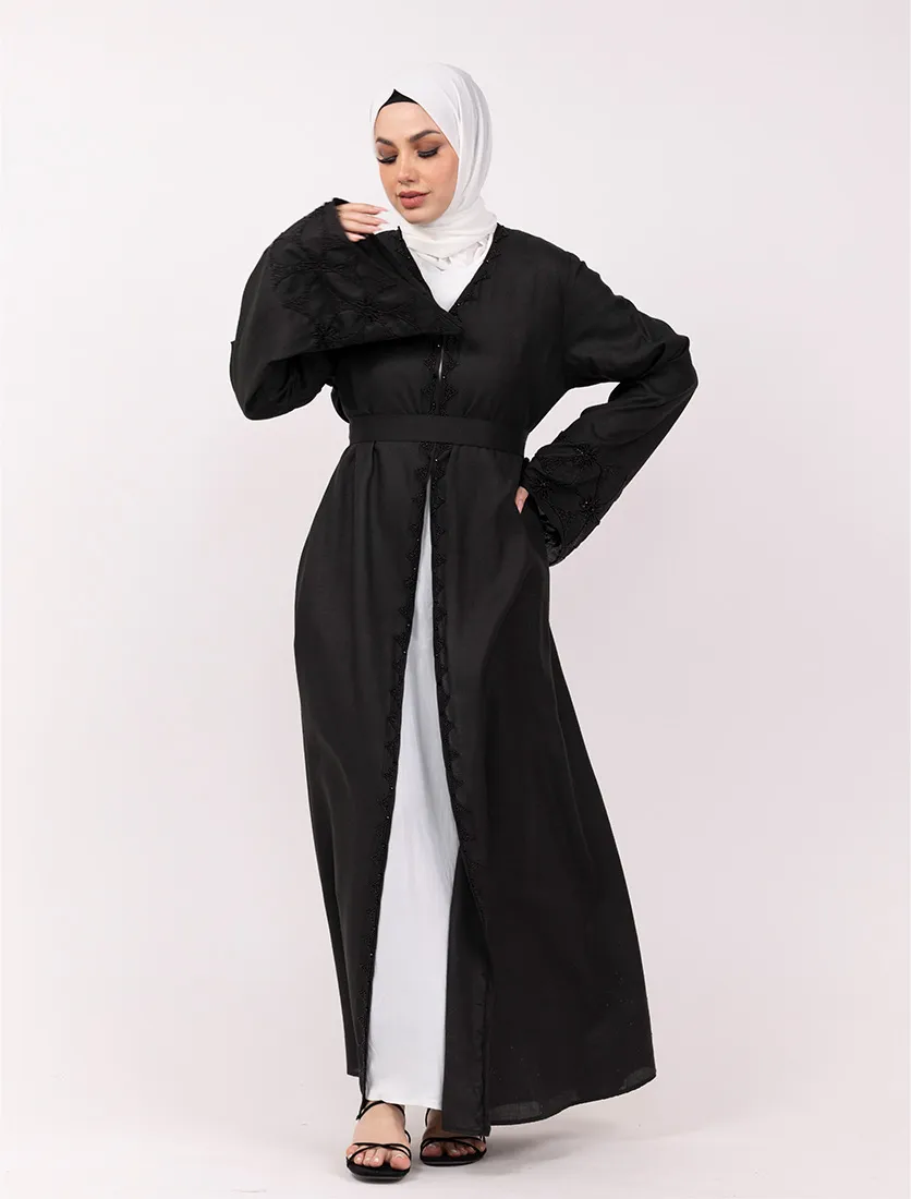 Black Anabia Linen Kimono